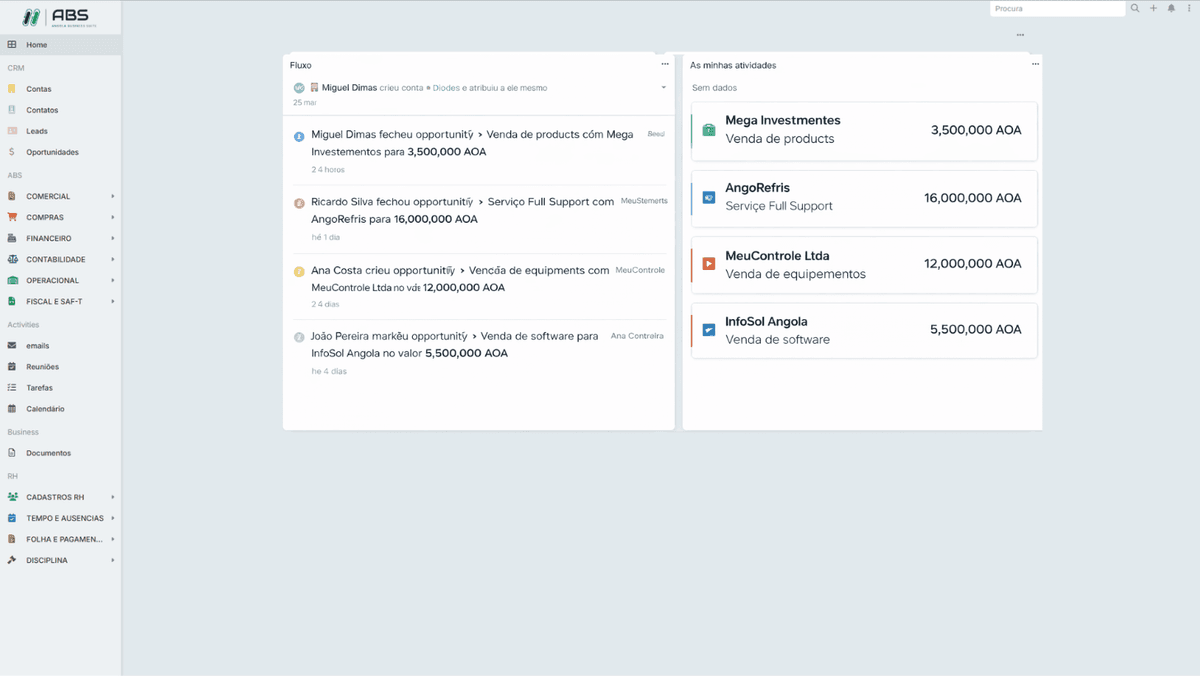 ABS Dashboard e Faturação